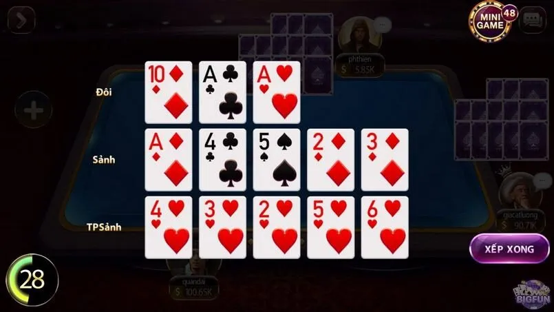 Hiện tượng thắng “Ba cái thùng”trong cách chơi Mậu binh